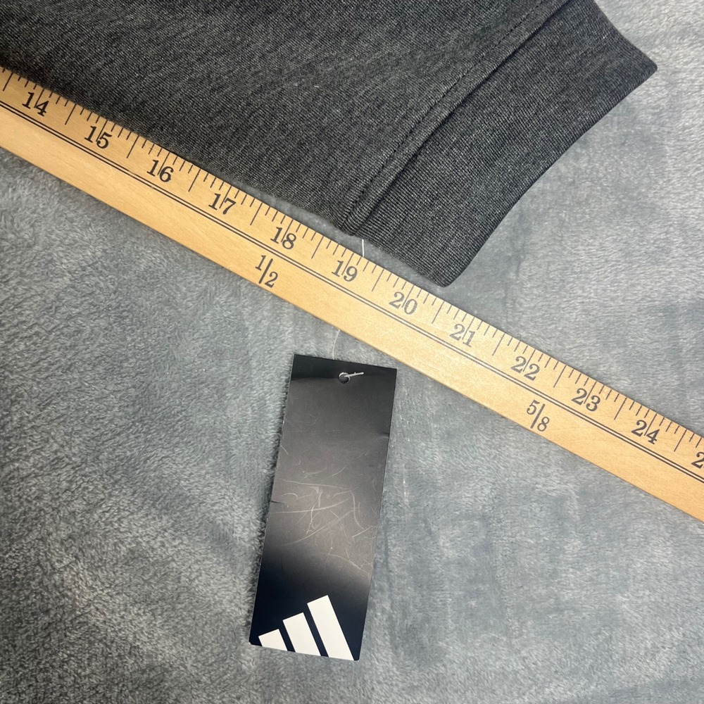 Adidas Mens 2XL Quarter Zip Pullover Heathered Grey Mock Neck Athletic Sweater - Picture 9 of 12